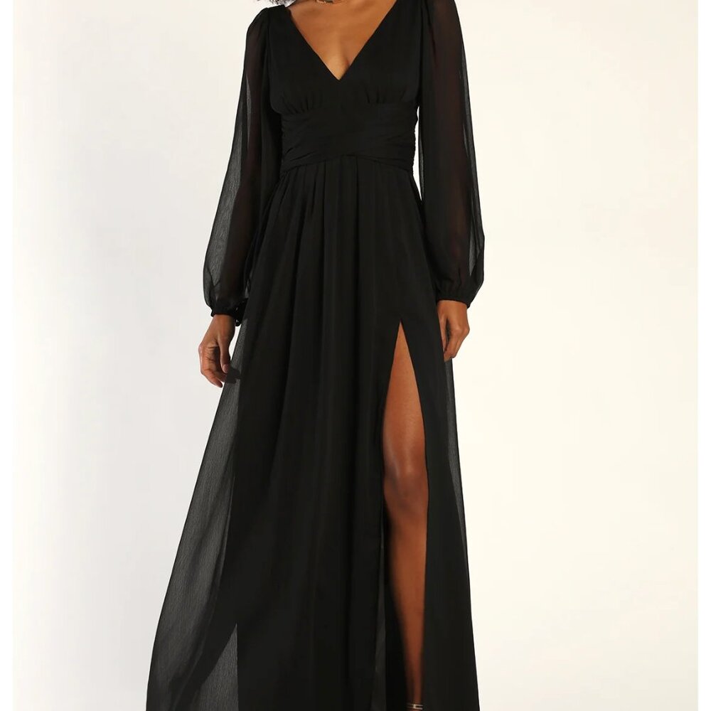 Lulus Black Backless Maxi Dress Formal